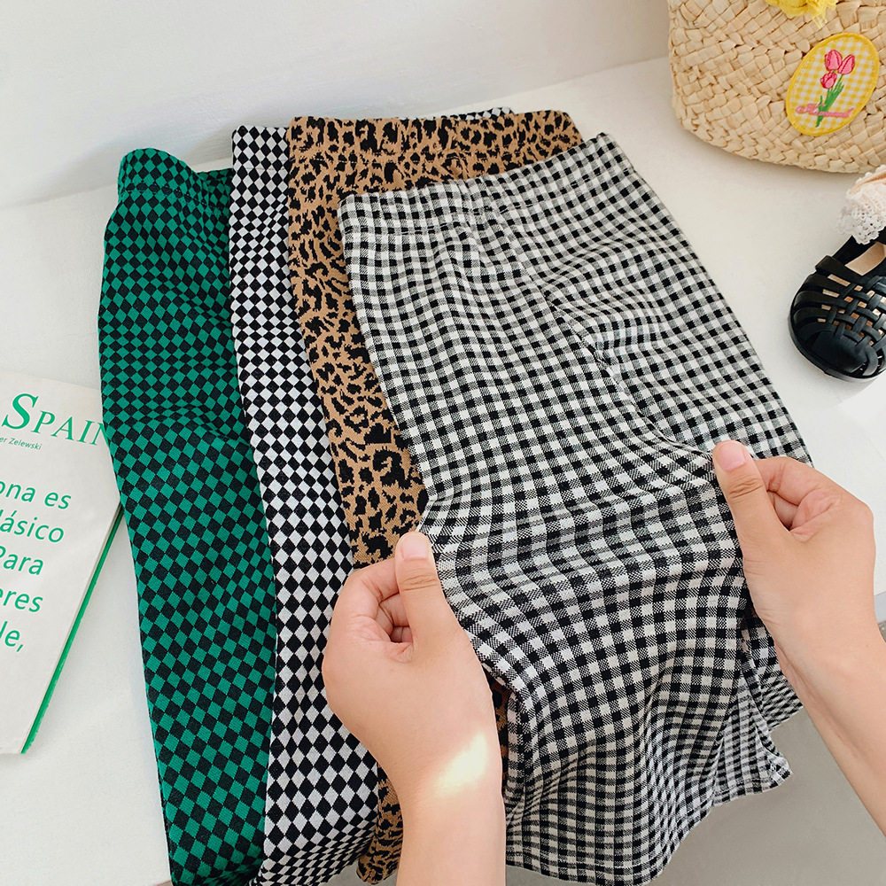 2025春季韩国女童洋气长裤宝宝修身打底裤豹纹格子弹力喇叭裤潮范,童装/婴儿装/亲子装,裤子,淘宝优惠券,粉丝福利购,淘宝优惠卷