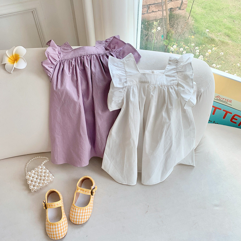 女童纯棉无袖连衣裙飞袖背心裙儿童花边裙子浅紫色公主裙2025夏,童装/婴儿装/亲子装,连衣裙,淘宝优惠券,粉丝福利购,淘宝优惠卷