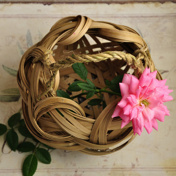 竹编花篮花器竹编艺术插花竹编花篮仿古欧式纯天然环保置物竹编筐