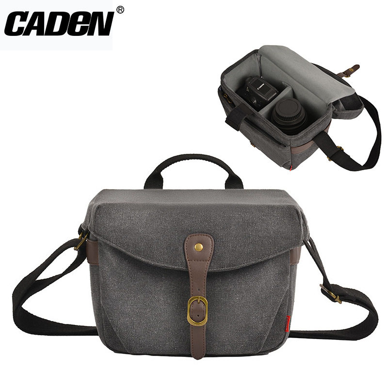CADeN适用摄影相机内胆包 单肩摄影包复古微单套相机包帆布摄影包