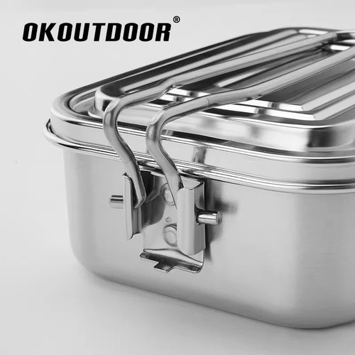 304不锈钢饭盒带蒸架户外露营