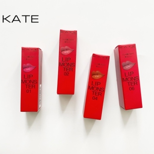 日本 新品限定KATE 凯朵怪兽口红持色不沾口罩不沾杯唇膏EX1 EX2