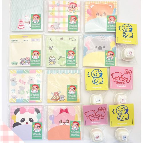 氧气实验室原创老头印章多款便签套装