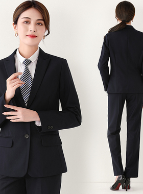 小西装外套女上衣正装套装气质春秋工作服职业大学生面试黑色西服
