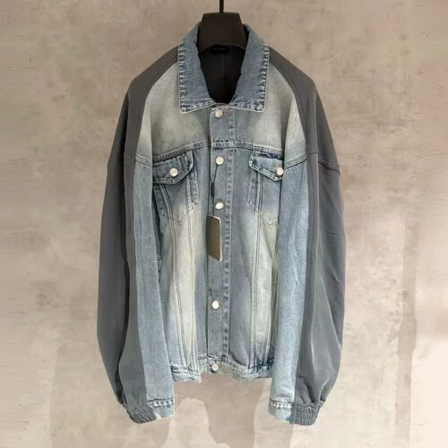 【B家】26S新款拼接牛仔套装男女