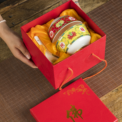 陶瓷碗结缘素食碗阿弥陀佛八宝