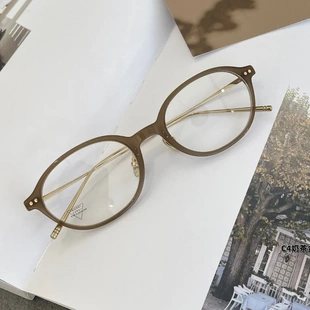 超轻纯钛眼镜架椭圆眼镜框近视镜架气质镜框丹阳眼镜架V6005