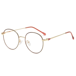 大框眼镜框 平光金属开球配近视眼镜架女 26新2029圆形眼镜 时尚