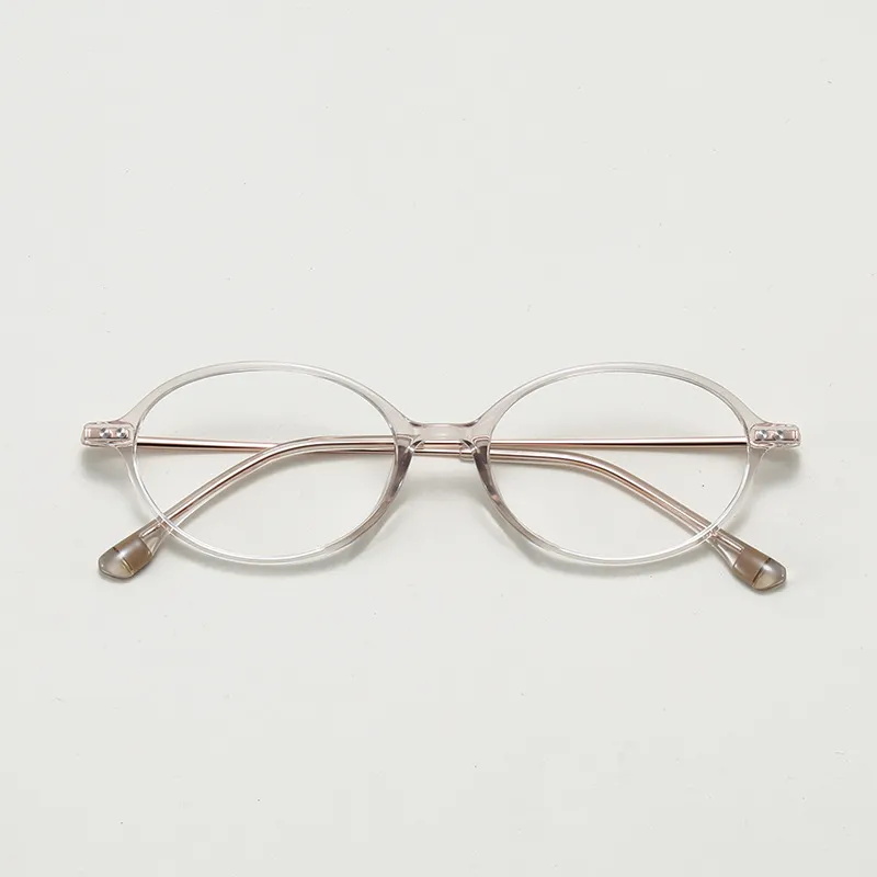 D2380日系超轻椭圆露丝塑钢近视眼镜框弹簧腿书呆子男女素颜镜架