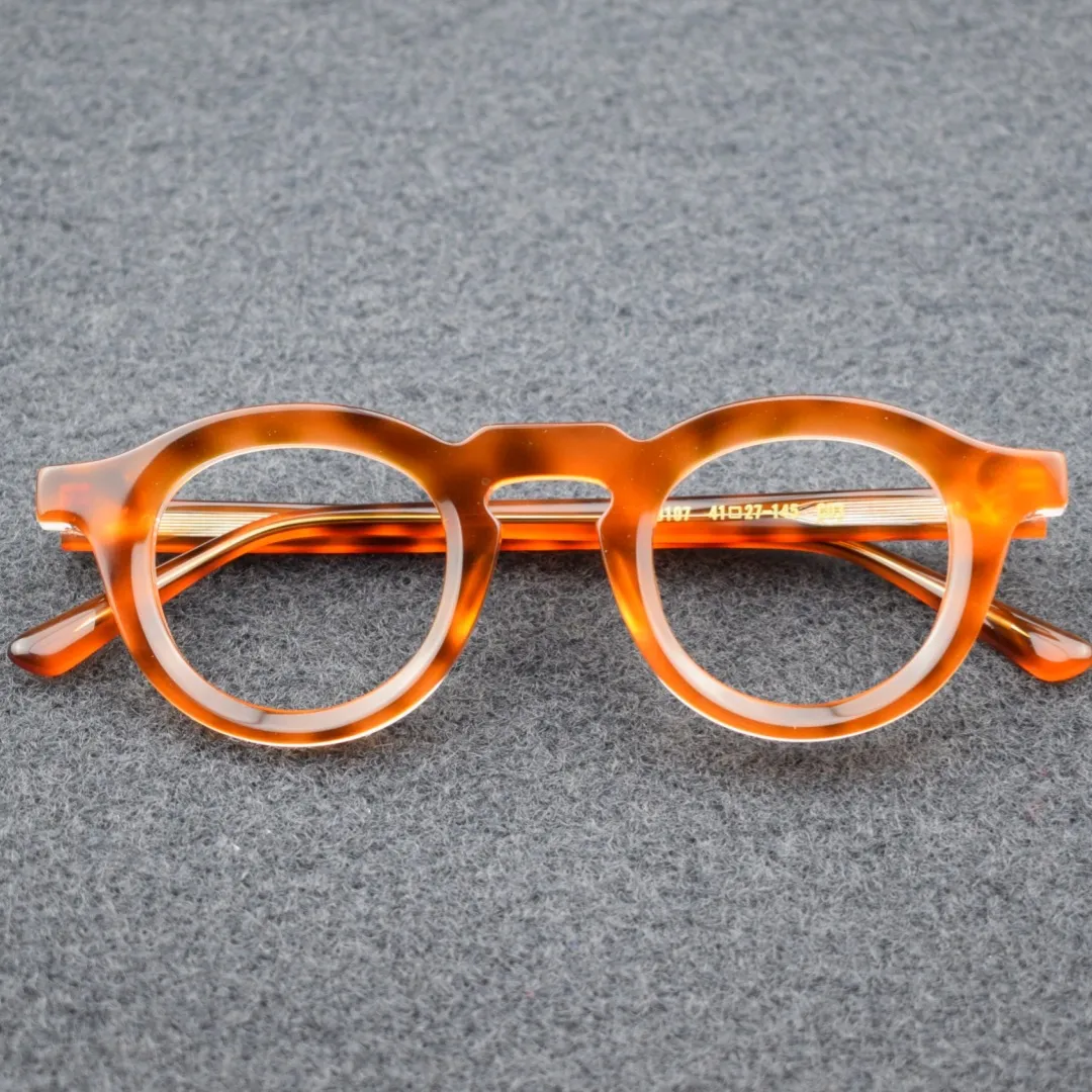 欧美出口厚重皮脂色彩拼接板材镜框小众潮流嘻哈说唱镜架