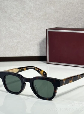 复古方框偏光墨镜玳瑁纹拼接板材男女款时尚太阳镜jmm百搭遮阳镜
