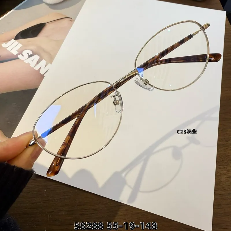 超轻近视眼镜架金属猫眼镜架显脸小镜架素颜眼镜框男女镜框58288