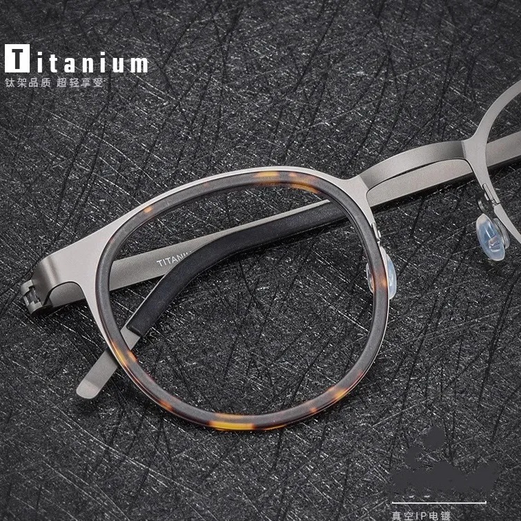 老花镜纯钛复古玳瑁老花眼镜男士多焦点看远近高清中老年高档花镜