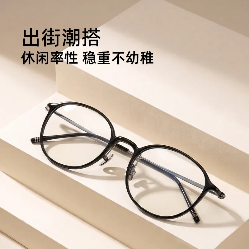 「K9013显瘦韩系超轻8克近视眼镜框架tr90纯钛女士款素颜圆脸配镜
