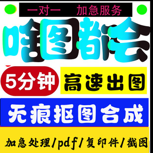 告ps修图修改pdf无痕修改p图片加急批图 字体处理照片作图精修报