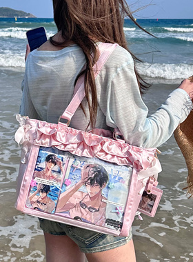 morning glory原创海浪缎缎痛斜跨单肩手提大容量丝带蝴蝶结痛包