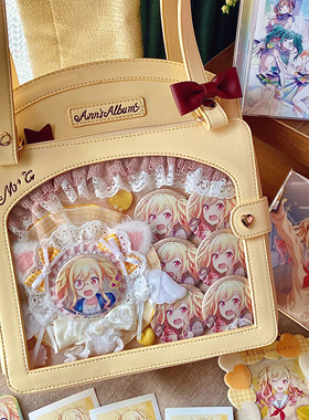 morning glory原创可爱回忆簿痛斜跨单肩手提格纹少女大容量痛包