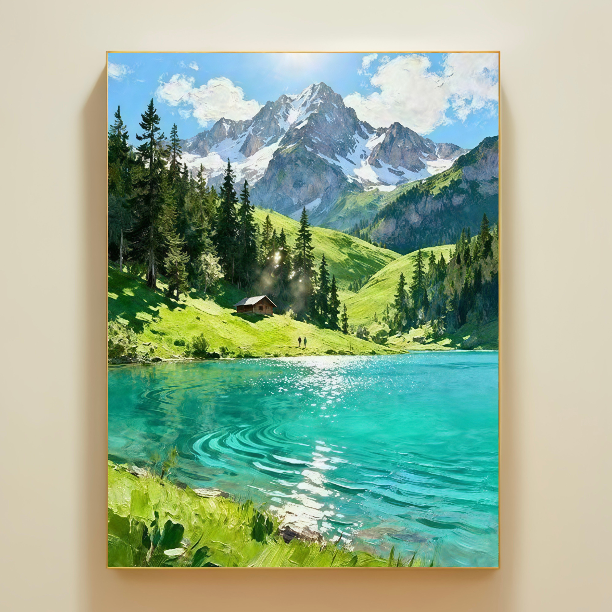 山水风景DIY数字油画治愈系图片