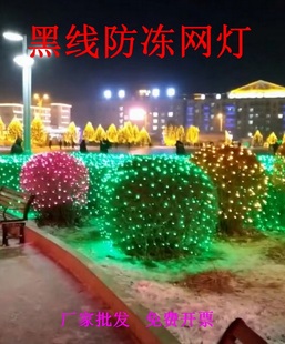 黑线网灯LED节日彩灯闪灯串灯满天星渔网防水街道工程亮化网状灯