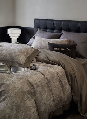 意大利进口轻奢保暖140支磨毛四件套天丝棉亲肤柔软印花床单床品