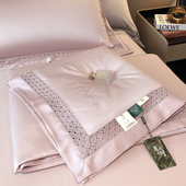 高端轻奢100支天丝夏凉被蕾丝四件套可机洗水洗柔软被子裸睡