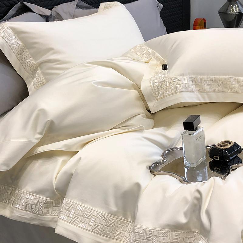 高端140支匹马棉贡缎刺绣四件套