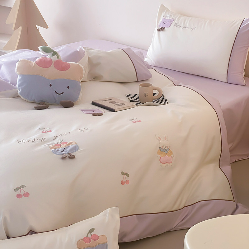 卡通儿童120支长绒棉亲肤四件套纯棉公主春夏丝滑床单被套床品,床上用品,床品套件/四件套/多件套,淘宝优惠券,粉丝福利购,淘宝优惠卷