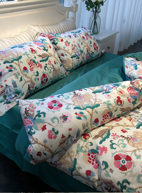 纯棉60S埃及长绒棉贡缎四件套 卡通小清新印花全棉床上用品1.8m
