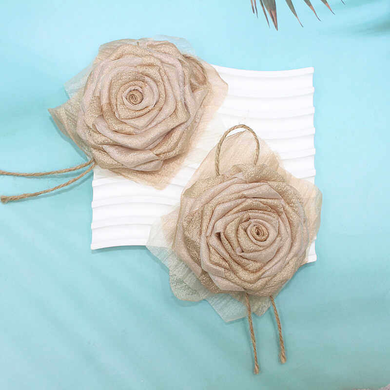 复古干枯布艺玫瑰花胸针个性小众高级感烫边手工别针连衣裙配饰品