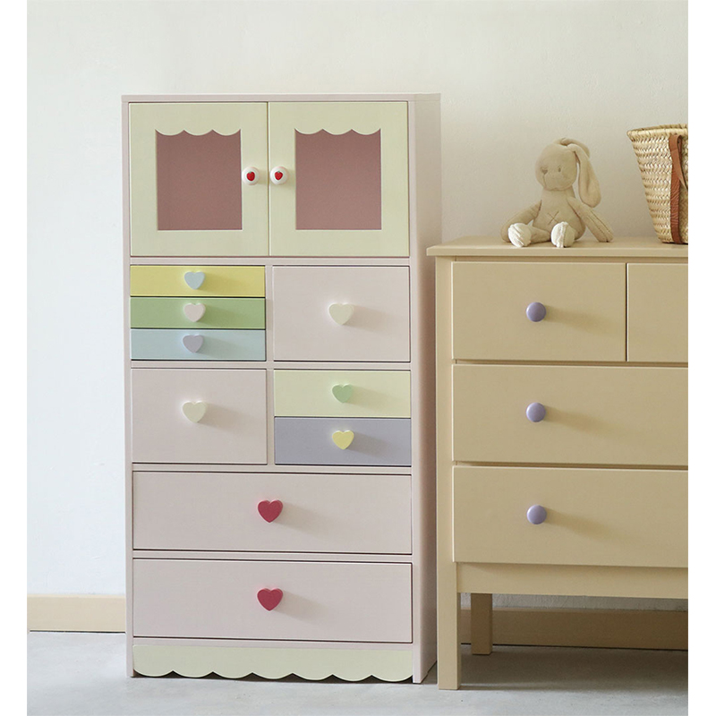 向日葵小店奶油风多巴胺色彩斗柜