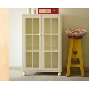 「今木年」奶油白陈列柜-木质书柜包包收纳展示柜手办柜娃柜定做