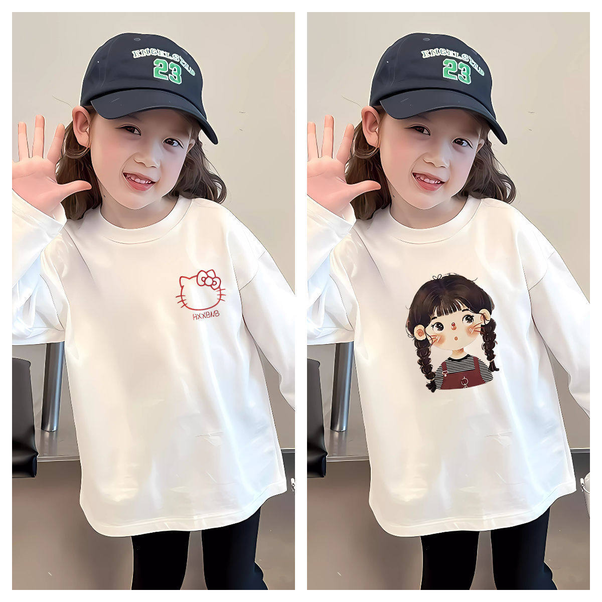 女童纯色长袖T恤2025纯棉春秋新款打底儿童韩版宝宝百搭洋气上衣