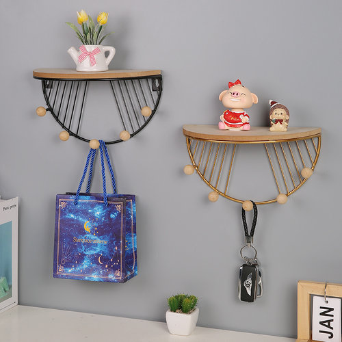 创意免打孔客厅墙上置物架收纳架