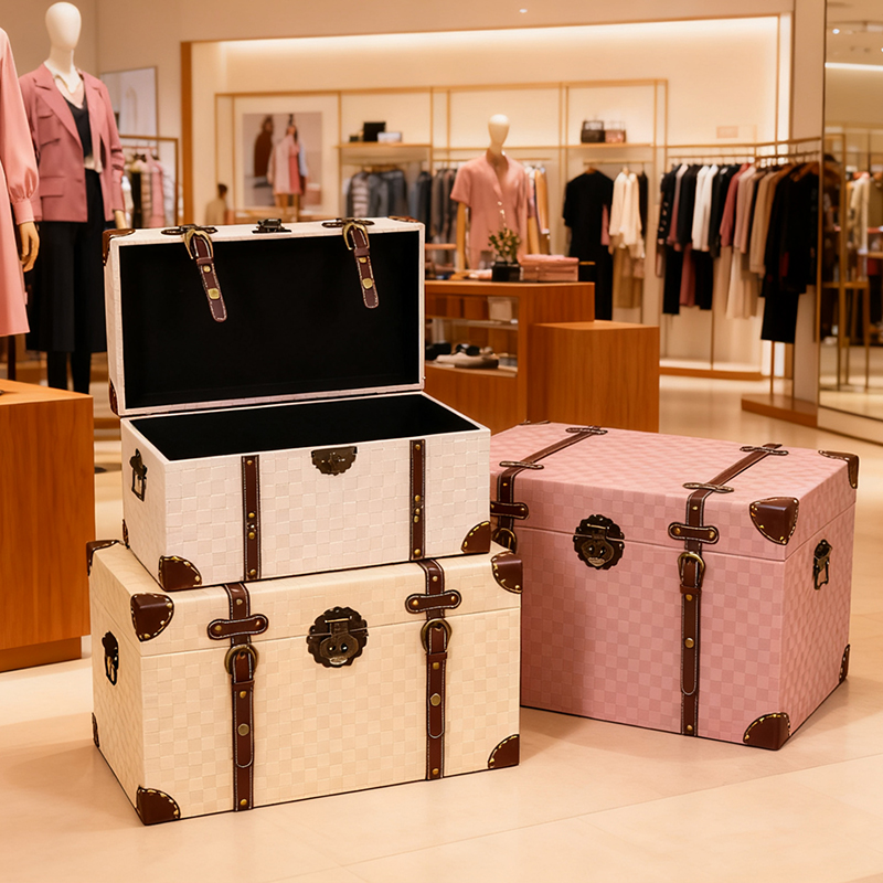 服装店商铺陈列道具箱子