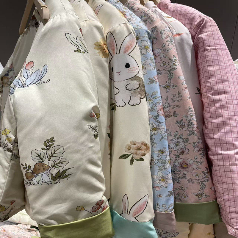 特价款微瑕疵女装棉外套妈妈装棉服春秋季花棉袄丝棉保暖大码上衣