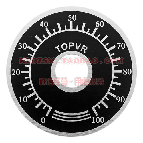 TOPVR 0-100圆形数字刻度盘 变阻器电位器电位计调速器标牌 40mm