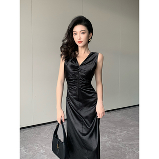 新款 纪金其 轻奢优雅高级设计感连衣裙2024女夏季 法式 风气质时尚