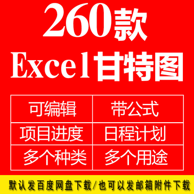 excel甘特图模板项目进度管理时间日程月计划指标工程业绩工作表