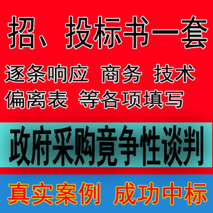 投标书真实案例 投标文件范本 投标书投标文件代写 投标成功案例