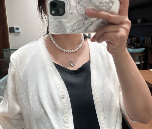 纯天然玉石高冰玻璃种S925项链