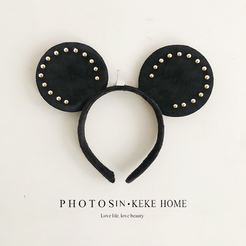 迪斯尼发箍女朋克米奇米妮米老鼠头箍成人儿童头饰迪士尼游玩发卡