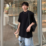 C316T2340P48夏装新款短袖T恤金属设计黑色圆领tee高街潮流，男装T恤，电商C316