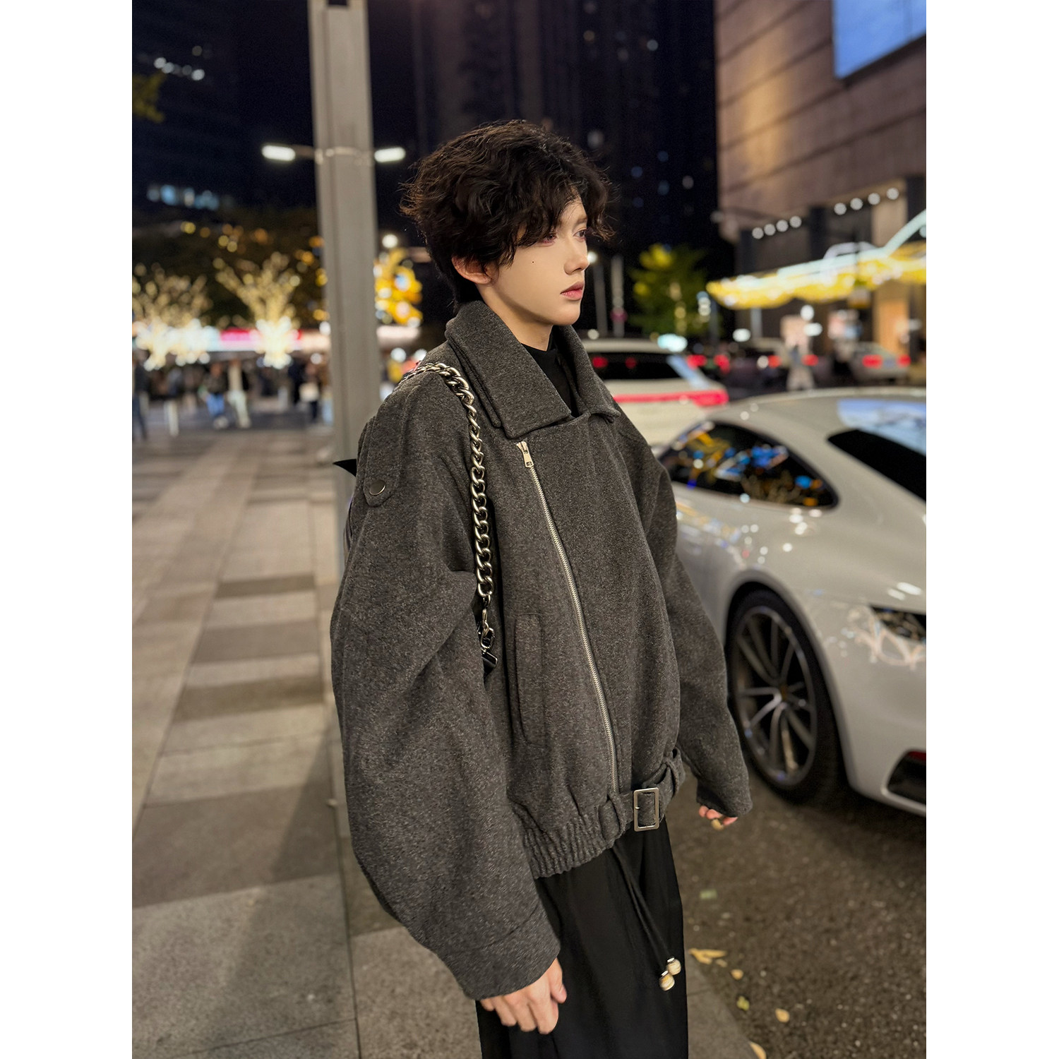 C316WT1052P128加棉加厚毛呢大衣时尚呢子外套短款外套简约,男装夹克,电商C316