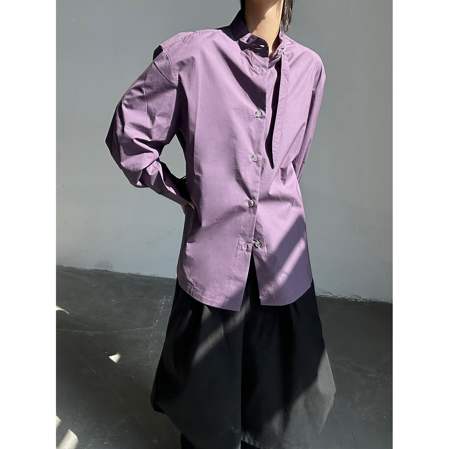 C316CS8188P58四季款长袖紫色衬衫时尚防晒衬衣松弛感宽松,男装防晒衣,电商C316