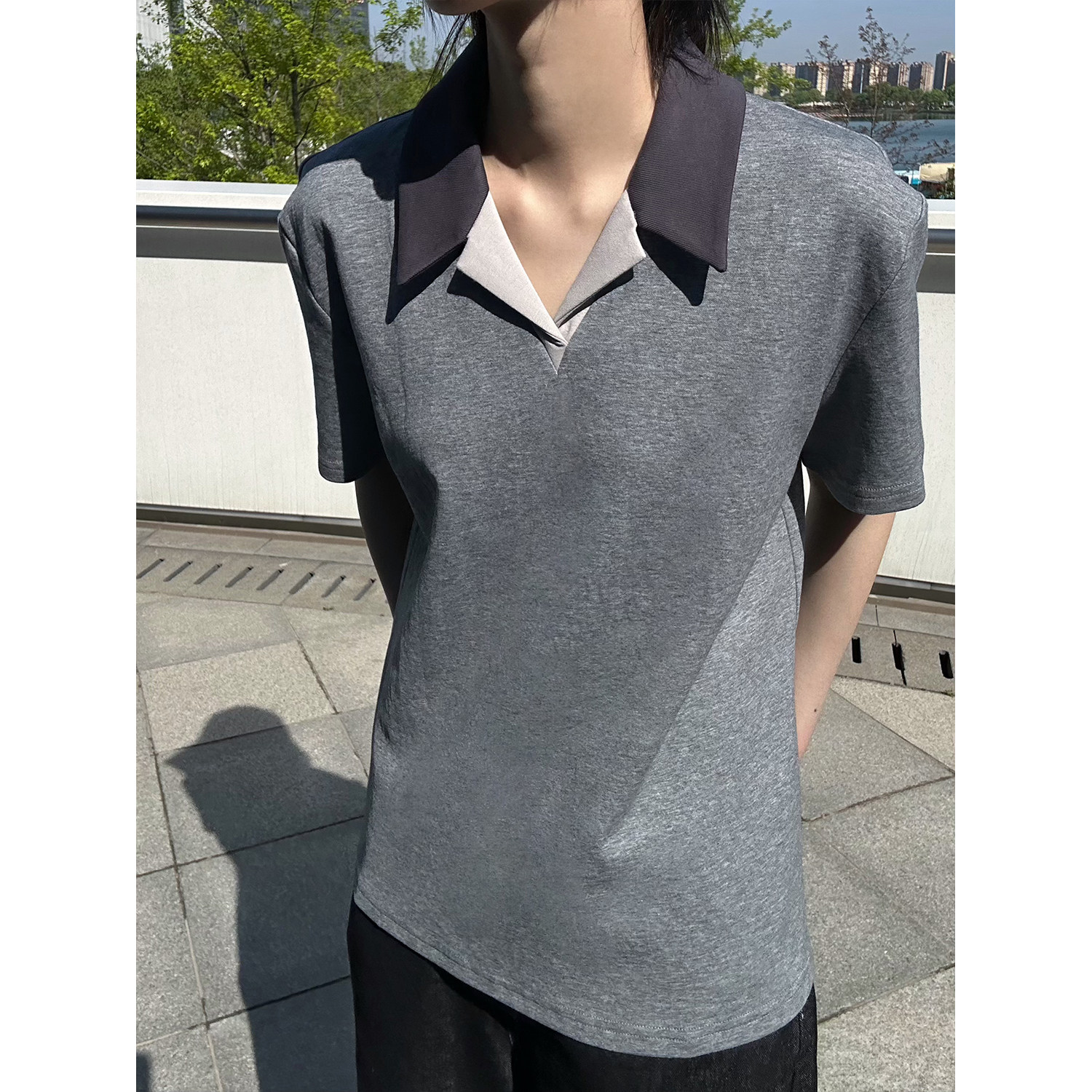 C316T8148P38特夏装新款短袖T恤polo衫时尚个性tee针织,男装T恤,电商C316
