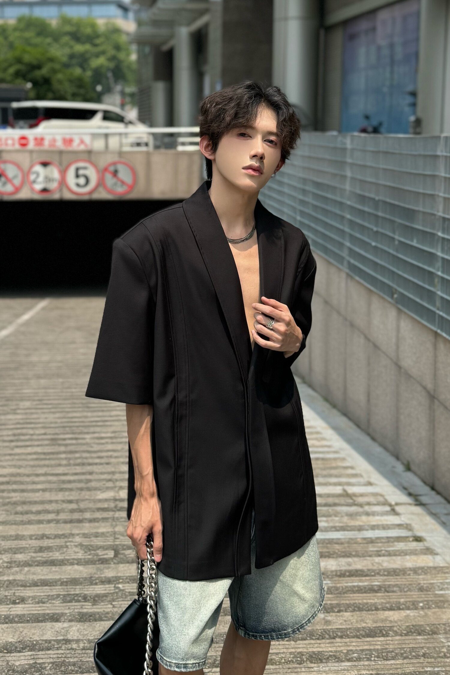 C316 XZ1154 P88 夏装新款短袖西服时尚宽松性感欧美西装外套个性图片