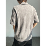 C316T8209P58帅气短袖针织衫半袖镂空设计个性毛衣冰感polo领，男装针织衫/毛衣，电商C316