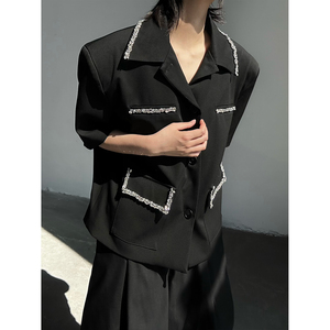 C316 XZ8160 P98 夏装新款短袖西服小香风个性外套西装图片