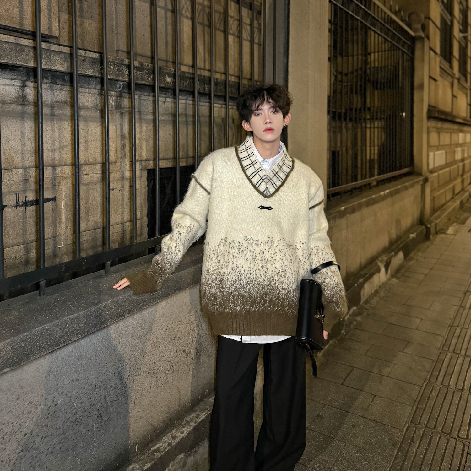 C316 MY809 P98 冬装毛衣时尚百搭针织衫V领毛线衣线衫时髦保暖图片