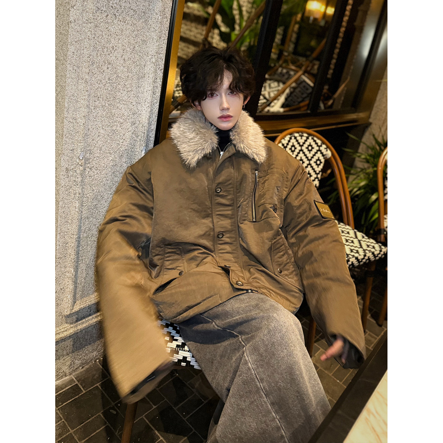 C316 TH11117 P138 冬装新款长袖棉服毛领设计保暖加厚外套棉衣图片